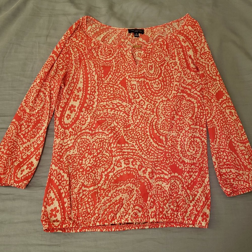 The Limited orange XS 3/4 sleeve top